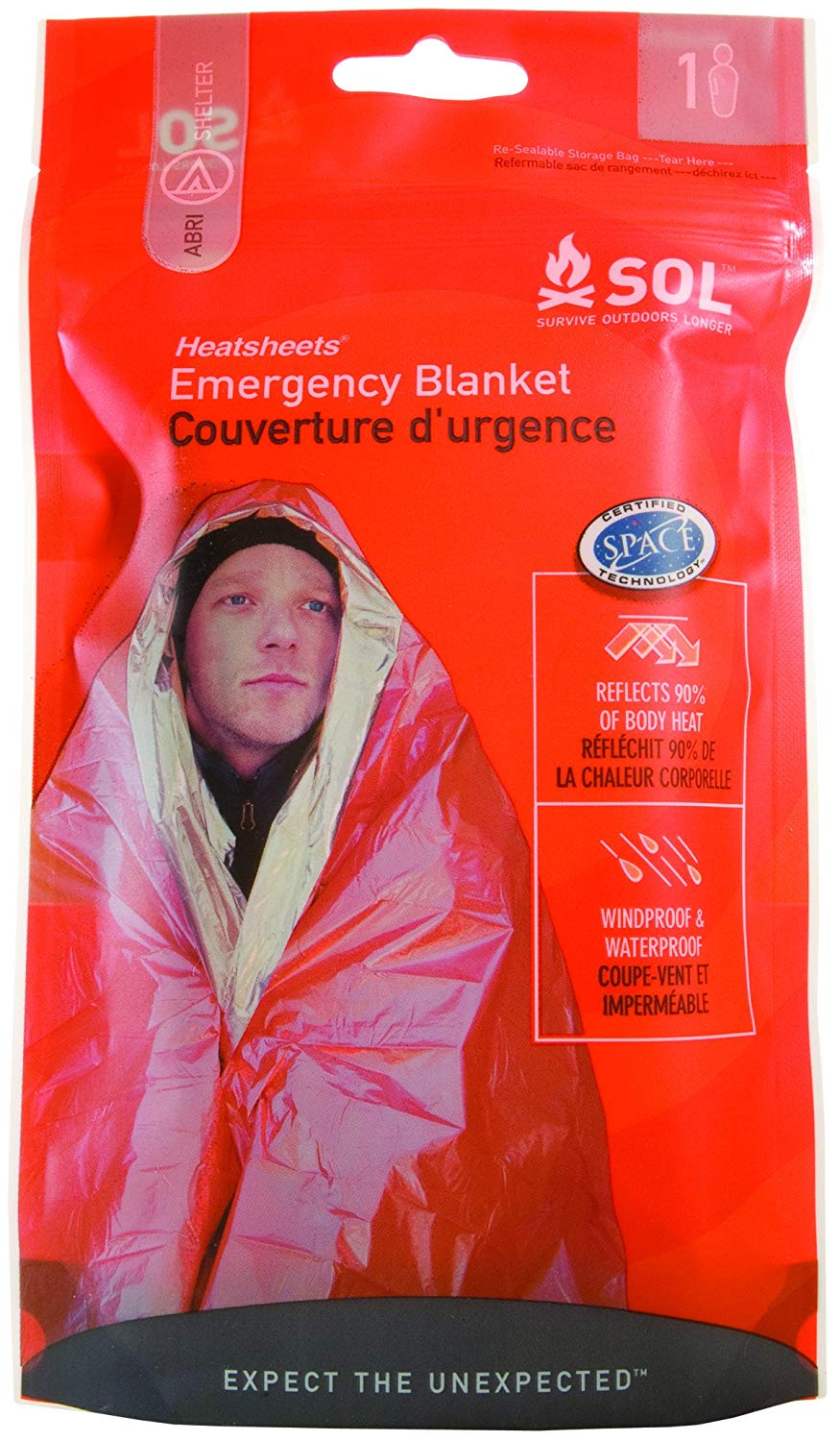 Adventure Medical Emergency Blanket Shelter Orange Weight 71 g 1411 mm x 2117 mm