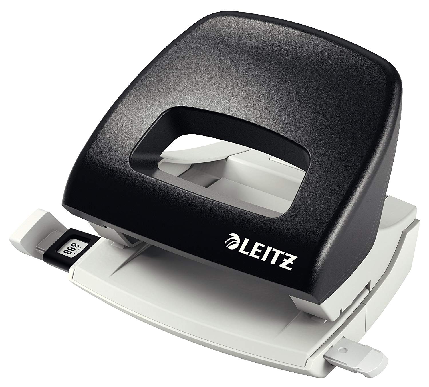 Leitz 50386095, Office Hole Punch, 1.6 mm, Topstyle with Guide Bar, Black, 16 Sheets