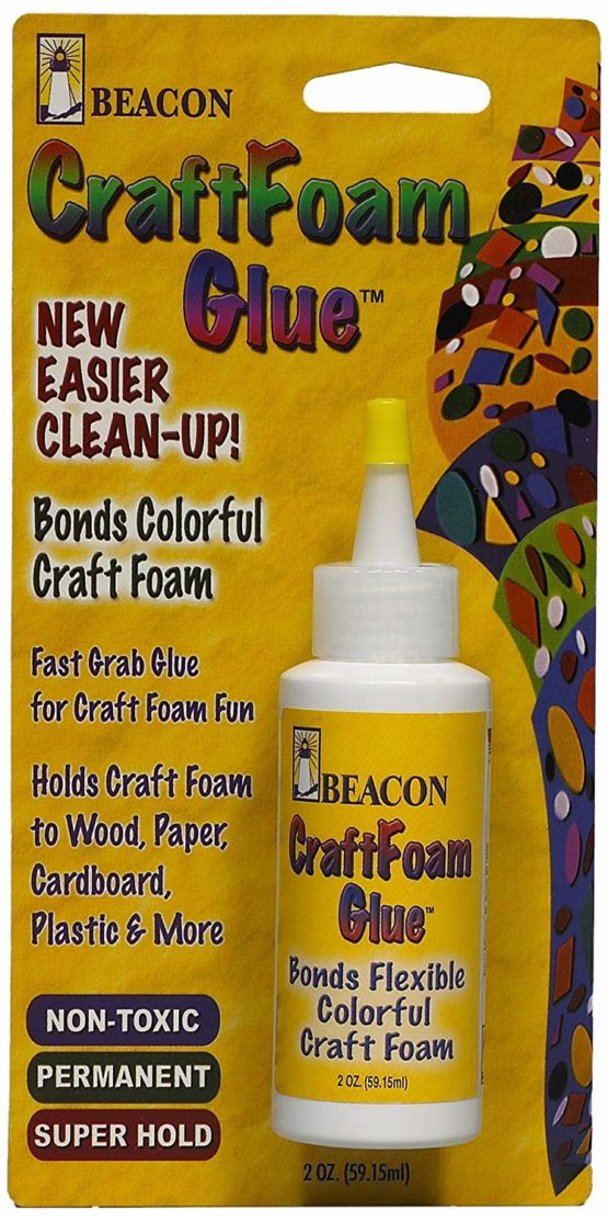 Craft Foam Glue CF2OZ 59 ml Medium Dries Bottle, Clear BigaMart