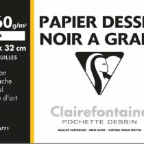 Clairefontaine Etival Colour Black Grained Paper 160 g, 24 x 32 cm, 12 Sheets