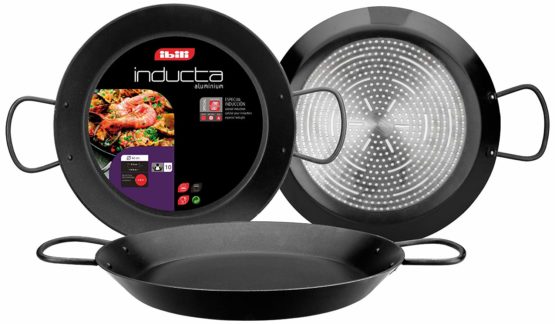 IBILI Inducta Paella Pan, Aluminium, Black, 42 x 42 x 5 cm