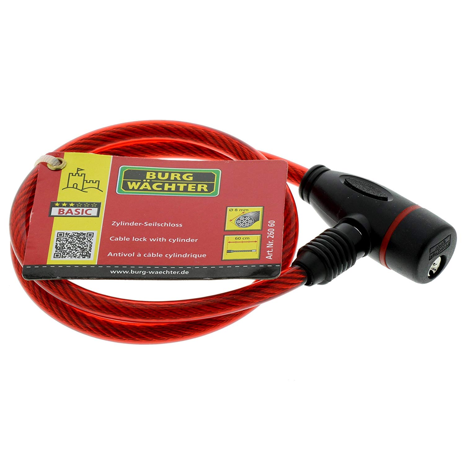 Burg-Wächter , Bicycle lock 260 60, Standard (assorted colors), 60cm - Image 3