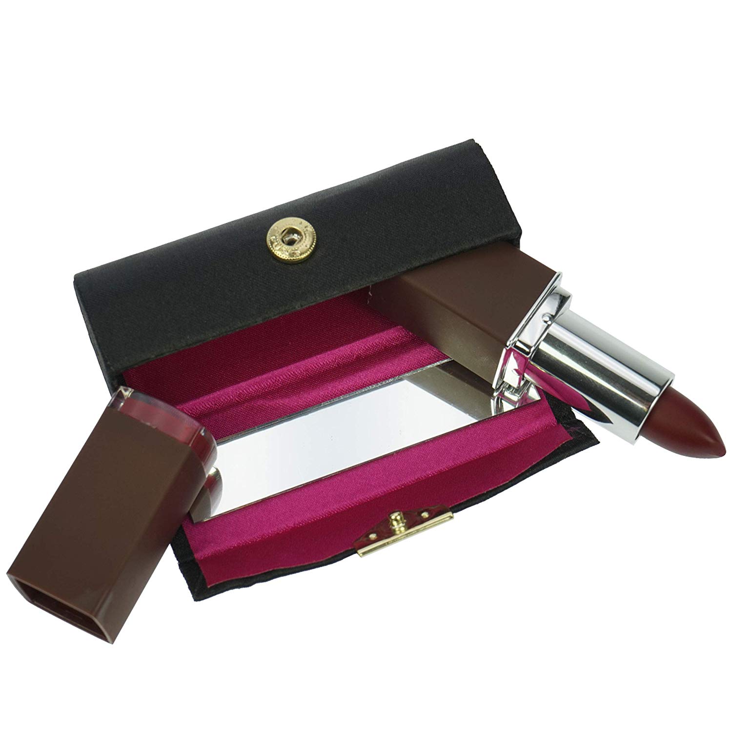 Fantasia Portable Lipstick Organiser: Case With Makeup Mirror, Black - Image 2