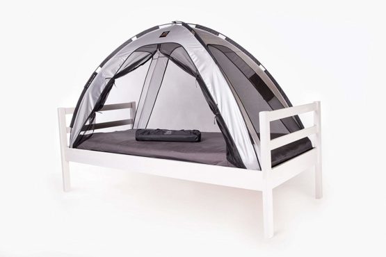 DERYAN Bedtent - 200x90cm - Silver - < 1mm Mosquito Net - Protects your sleeping child against mosquitoes and insects - Including carrying bag - Image 3