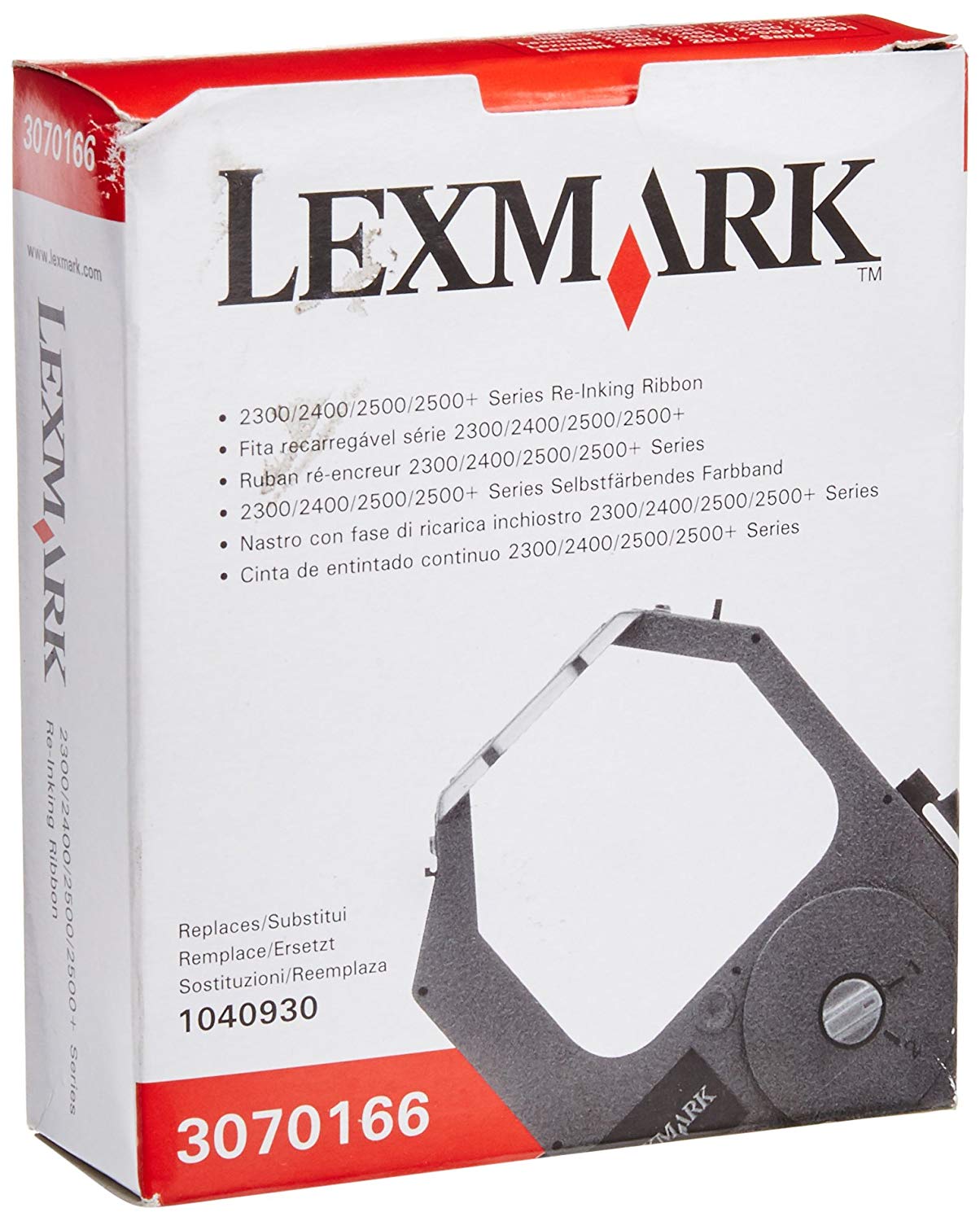 Lexmark Blk SY Re-ink Ribbon 3070166, Black, 2" x 4"