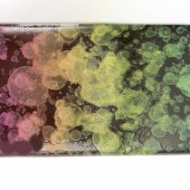 Caravan Tri Color Splatter French Automatic Rectangular Hand Painted Barrette