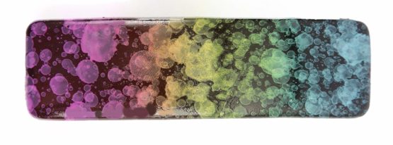 Caravan Tri Color Splatter French Automatic Rectangular Hand Painted Barrette