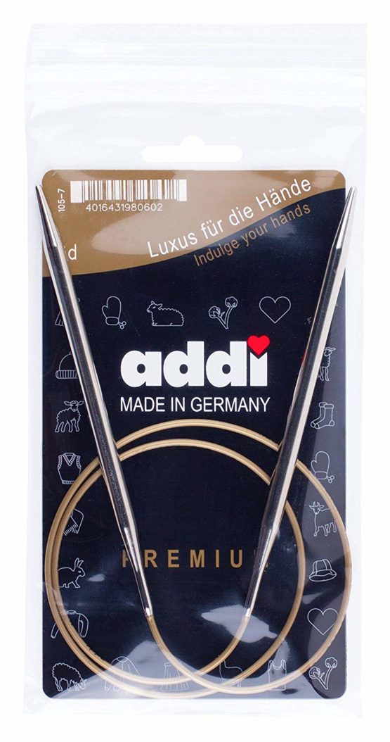 Addi Circular Knitting Needle, Metal, Brown, 10 mm