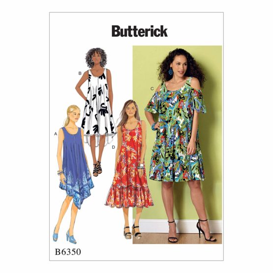 Butterick Patterns B6350-ZZ0 Misses Dress, Sizes Large - 2X-Large