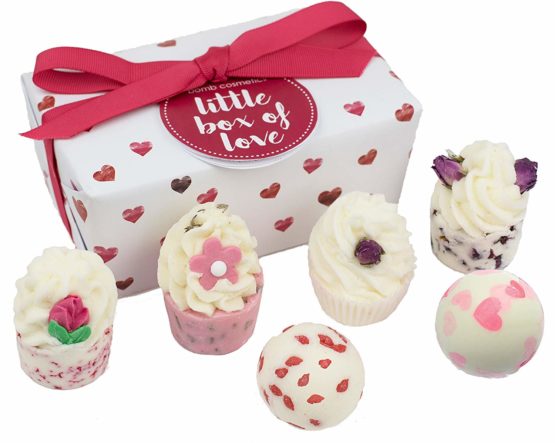 Bomb Cosmetics Little Box of Love Ballotin Bath Melt Wrapped Gift Pack, Contains 6-Pieces, 30 g Each