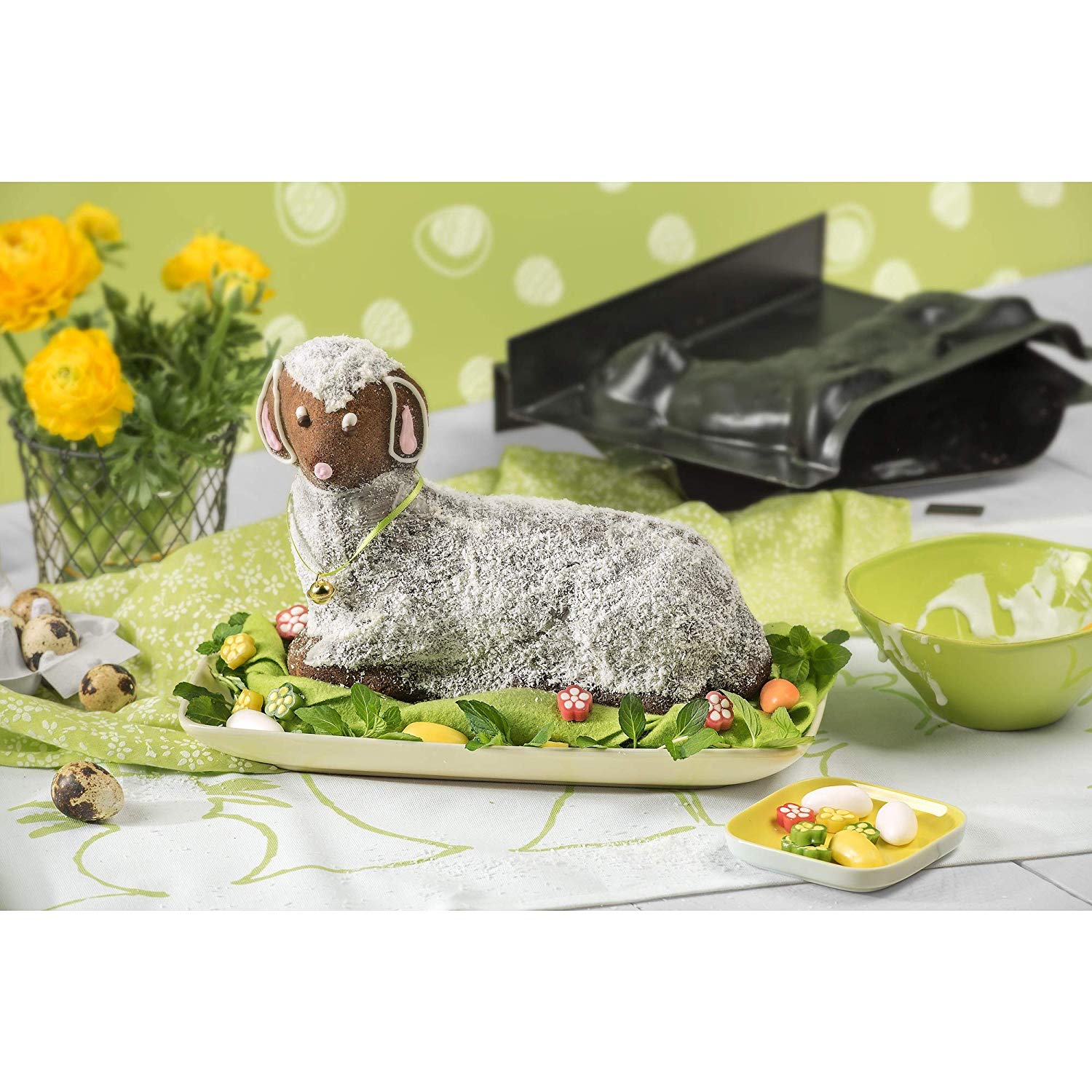Kaiser 'Osterbäckerei' (Easter Bakery) 658926 Lamb-Shaped Cake Mould 1.75 L Large, Black, 29 x 20.5 x 29 cm - Image 2