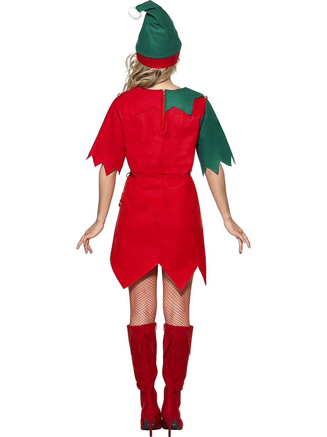 Smiffys Elf Costume,Red & Green,M - UK Size 12-14, Red, Green - Image 2