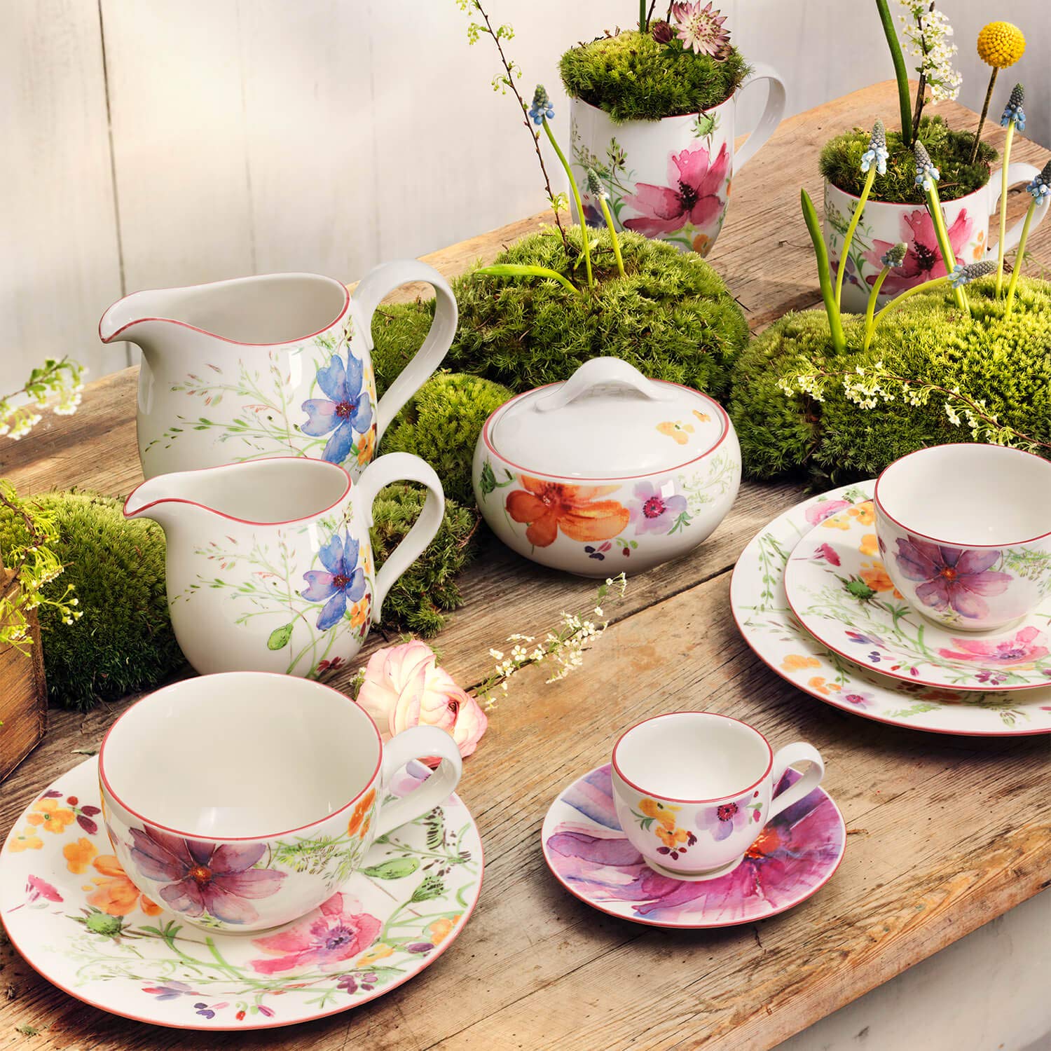 Villeroy & Boch Mariefleur Basic Sugar Bowl, Premium Porcelain, White/Multicoloured, 0.45 Litre - Image 3