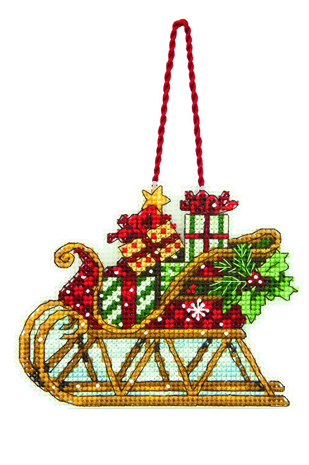 DIMENSIONS 70-08914 Counted X Stitch-Sleigh, White, 4.25" x 3.25"