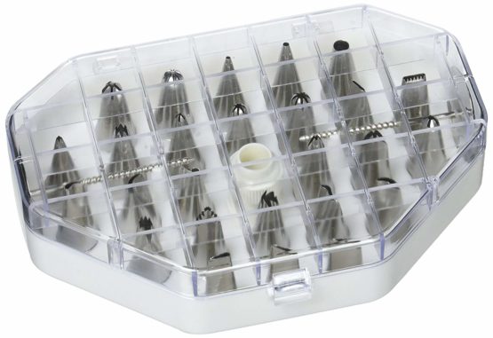 DE BUYER 2114.20 Set of 26 Stainless Steel Fine Decoration Nozzles + Adapter - Image 2