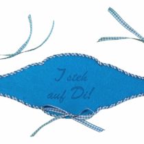 'Petra's Craft News A FBF11 °F5786 Bottle Turquoise Blue Felt Tape, I Steh auf di with Grey Check Band Threaded