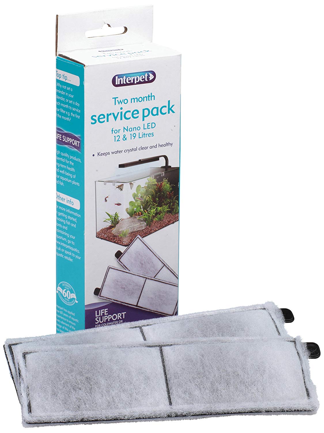 Interpet Two Month Service Pack for Nano LED Aquariums,12 x 19 inch, White, black
