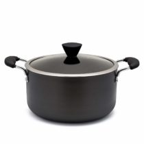 Zinel 4151 Non-Stick Stockpot/Casserole with Hard Anodised Induction Base, Grey, 22 cm