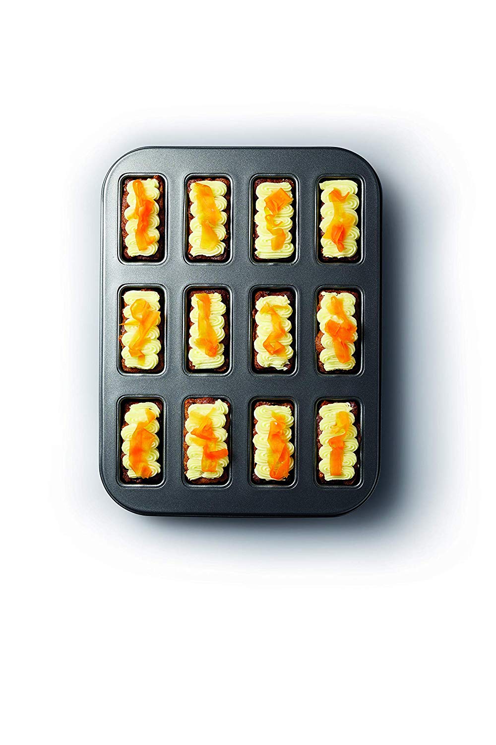 MasterClass Mini Loaf Tin with Loose Bases and PTFE, PFOA and BPA Free Non Stick, 12 Holes Robust 1 mm Carbon Steel - Image 3