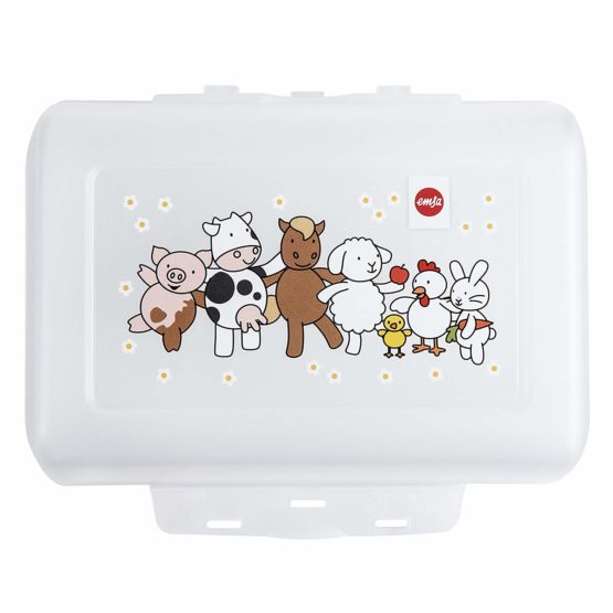 Emsa 513791 Variabolo Farm Family kids snack or lunch box, 16 x 11 x 7cm, transparent/green - Image 3