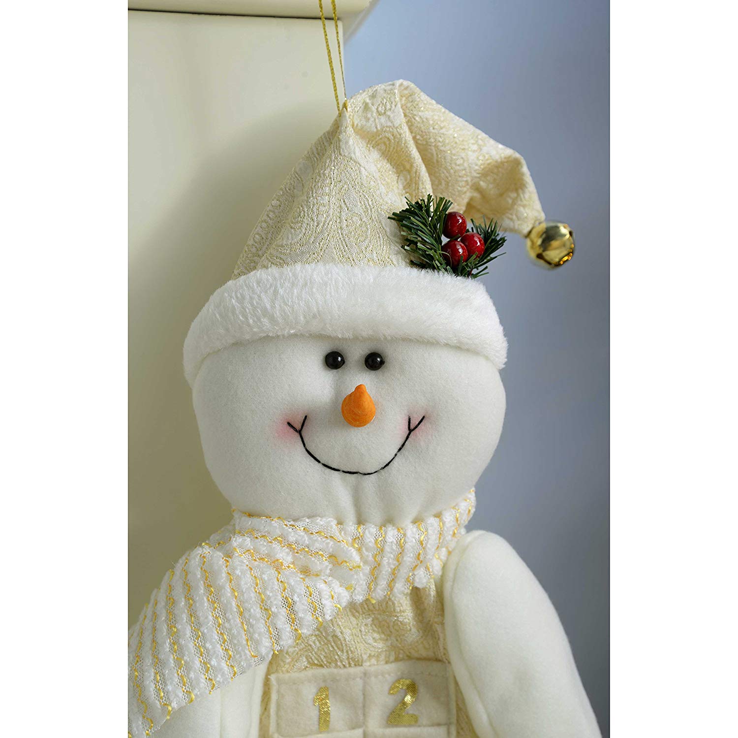 WeRChristmas Snowman Advent Calendar, Cream and Gold, 66 cm - Image 3