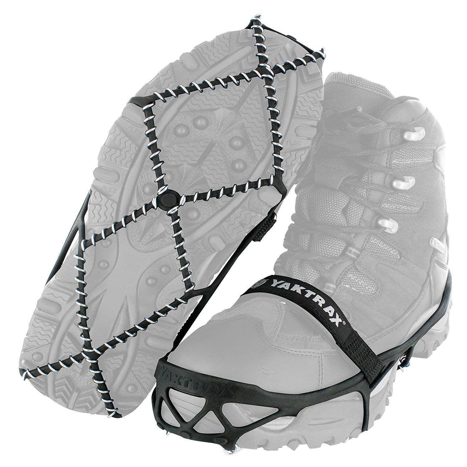 Yaktrax Pro Heavy Duty Traction Hiking Cleats, Durable Rubber Strap & Strong 1.4mm Stainless Steel Coils
