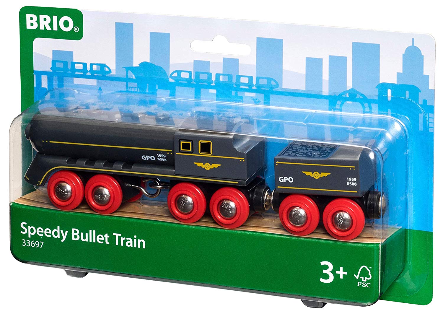 BRIO World Speedy Bullet Engine Train Toy For Kids Age 3 Years Up - Railway Accessories and Add Ons, Multicoloured, 19 cm - Image 2