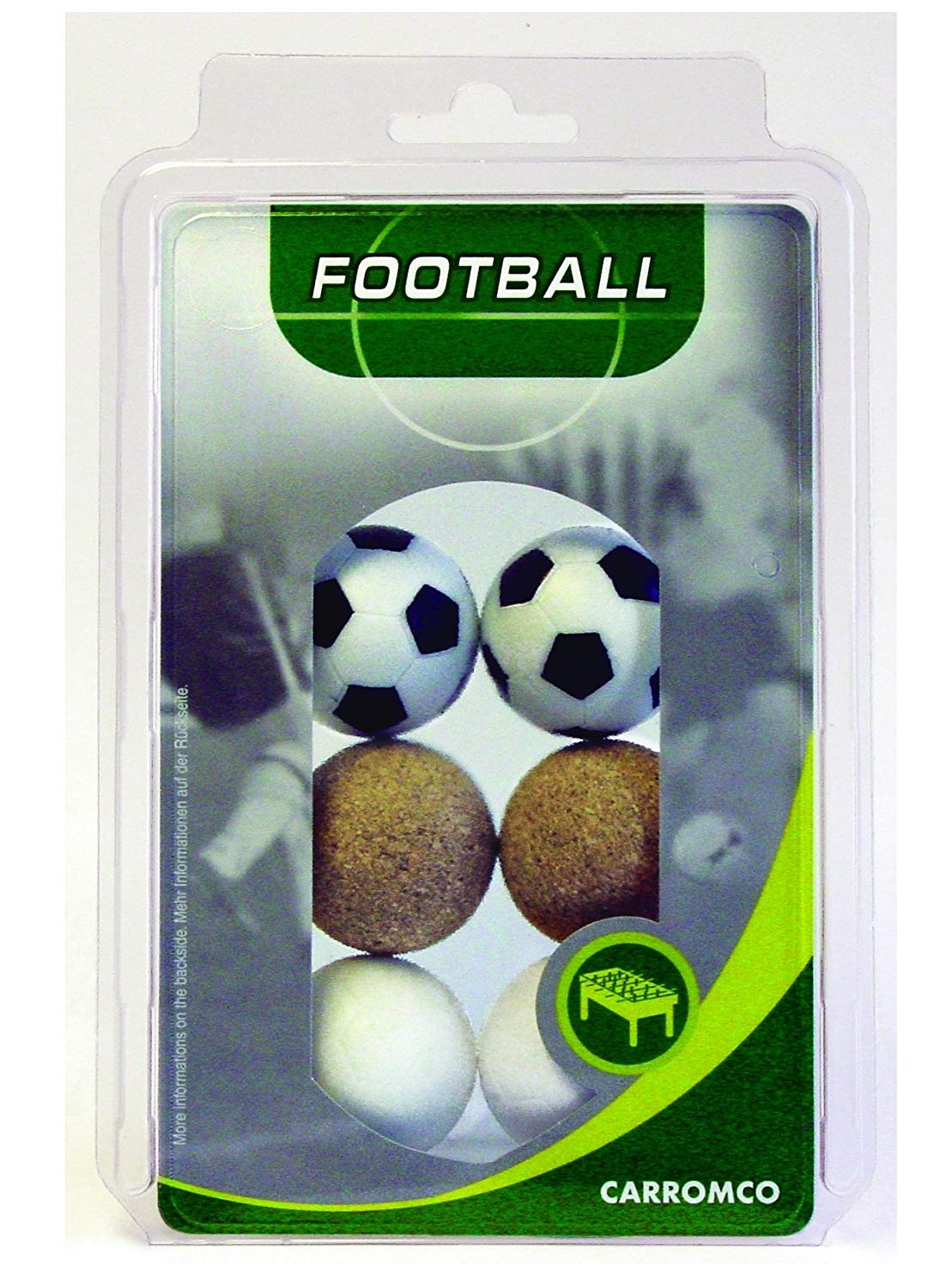 Carromco Table Football Balls 2 x Black/White 2 x White 2 x Plain Cork, schwarz,weiß,schwarz/weiß, kork