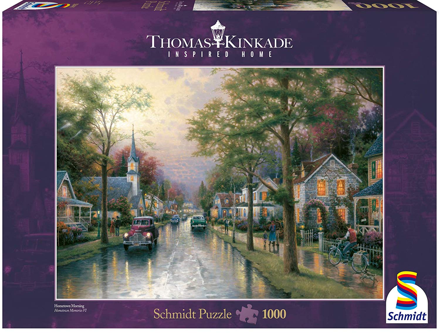 Schmidt Spiele, Thomas Kinkade: Hometown Morning (1000 pc), Puzzle, Ages 12+, 2. Scenic Settings