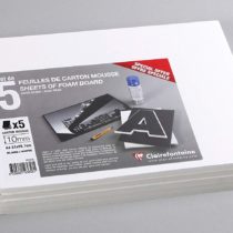 Clairefontaine 193658C Foam Boards, 10 mm Thick, A4, 5 Sheets - White