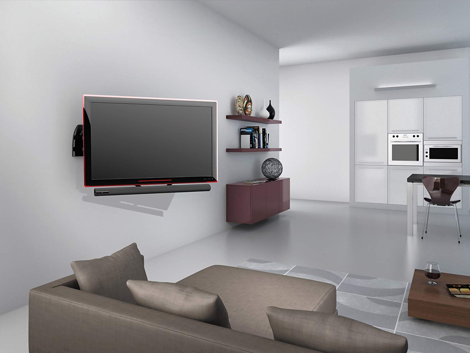 Meliconi Soundbar 1000 Universal Bracket Mount For Soundbar Speaker Made In Italy, Black, No - Image 2