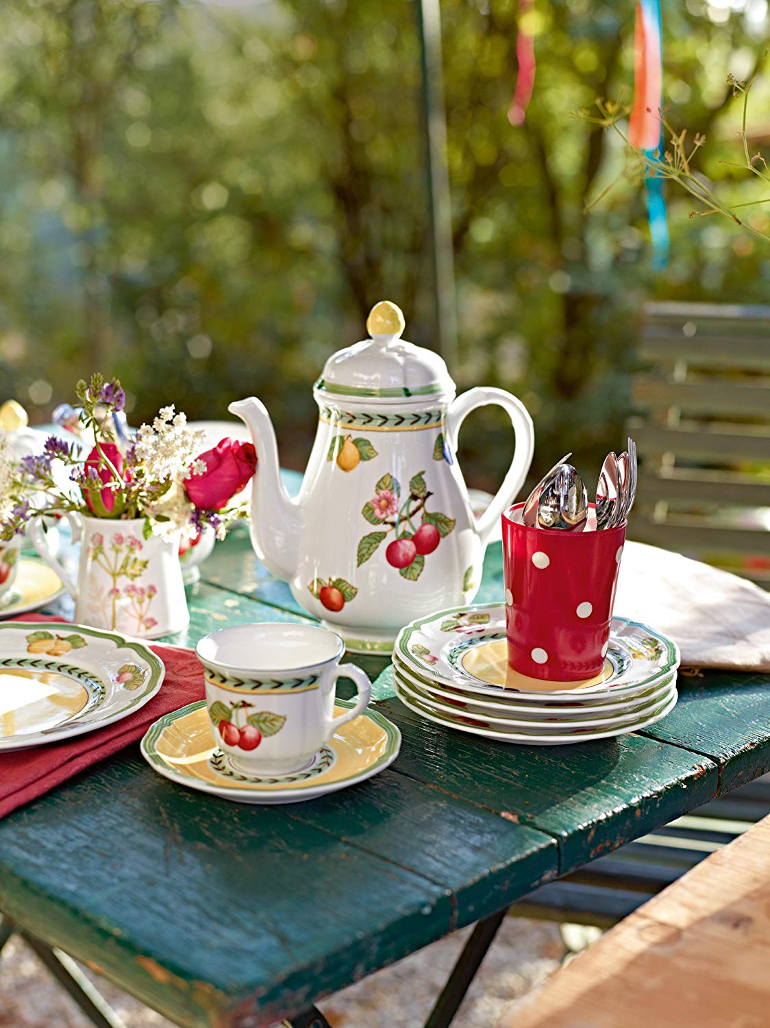 Villeroy & Boch 1022810100 French Garden Fleurence Coffee Pot, 1.25 Litre, Premium Porcelain, White/Multicoloured - Image 2
