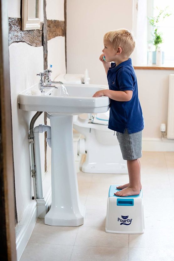 Pourty Up Step Stool (White/Blue) - Image 4