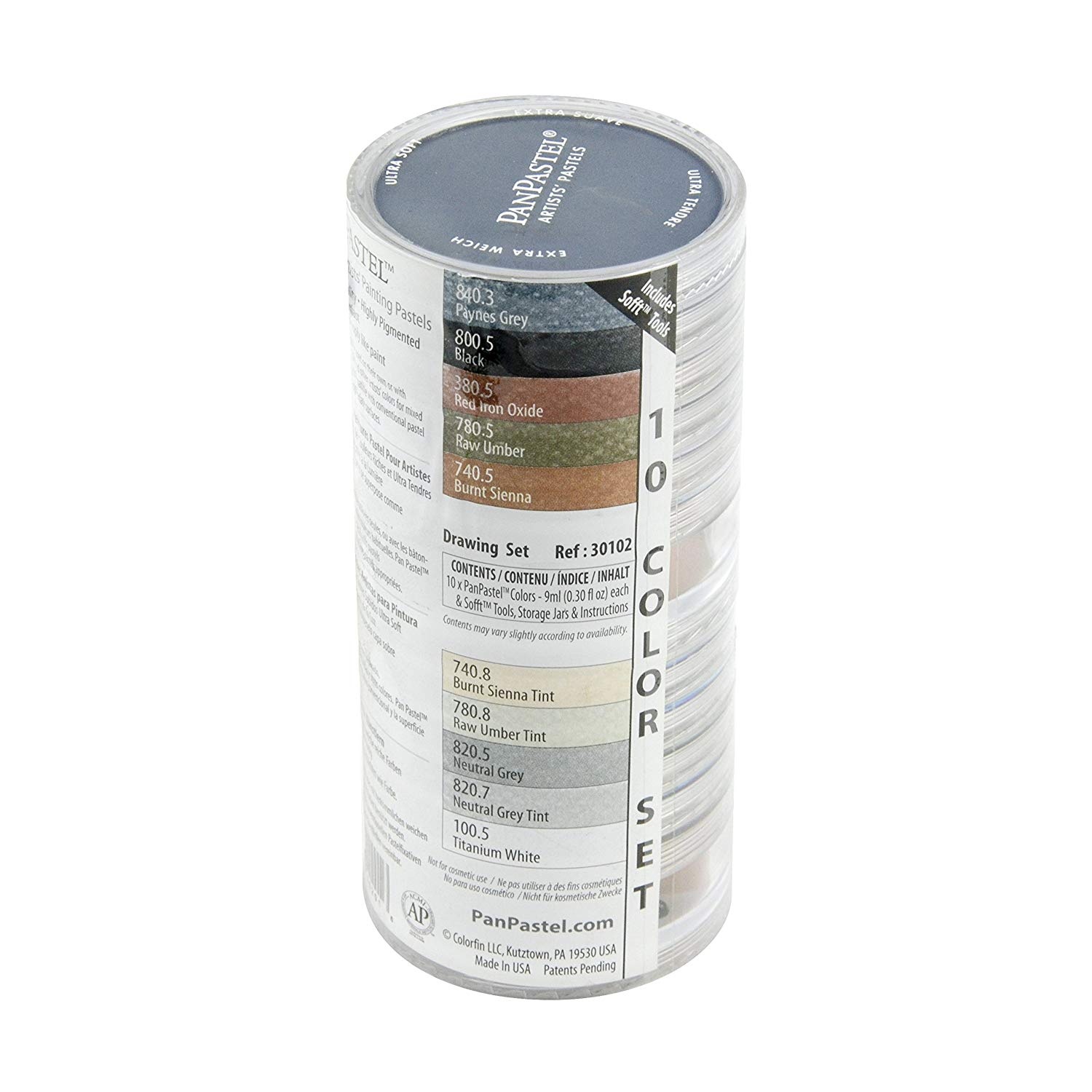 PanPastel 10 Colour Set - Drawing Set, Grey,White, 10 count