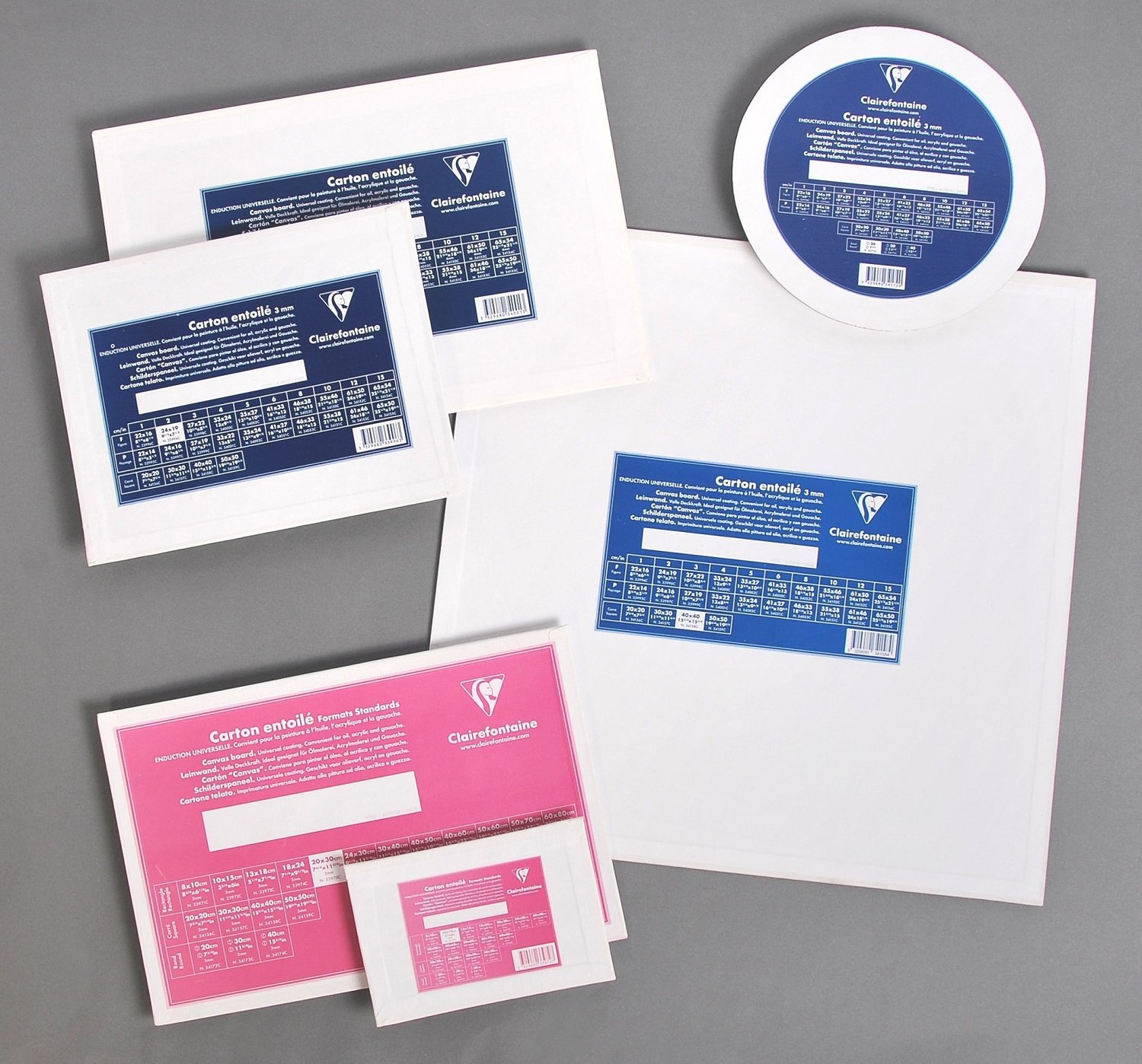 Clairefontaine - Ref 33977C - White Canvas Board (Standard) - 30 x 40cm - 3mm Thick, Made from 100% Cotton