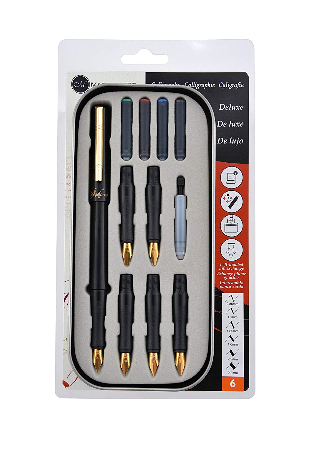 Manuscript Pen Company MC1155LA Deluxe Calligraphy Set, Black
