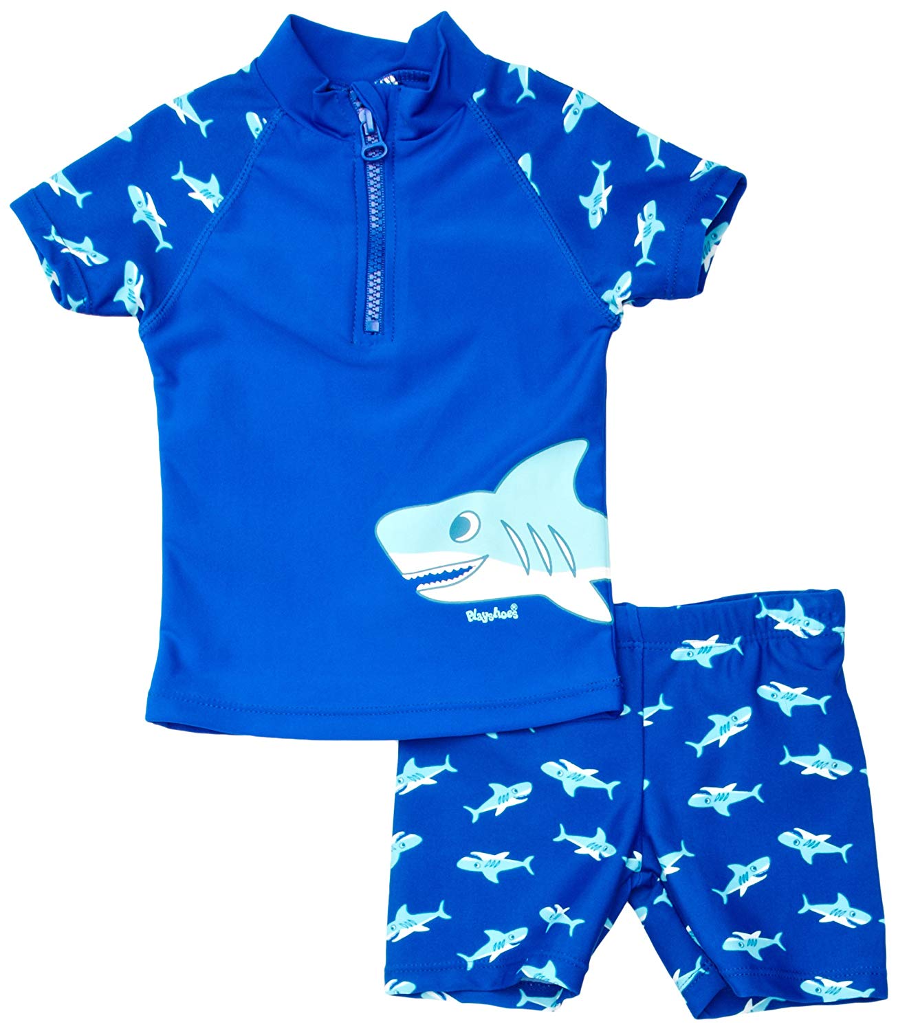 Playshoes Sun Protection 2 Piece Shark Boy's Swim Shorts, Blue, 5-6 Years (Manufacturer Size:110/116), Hai