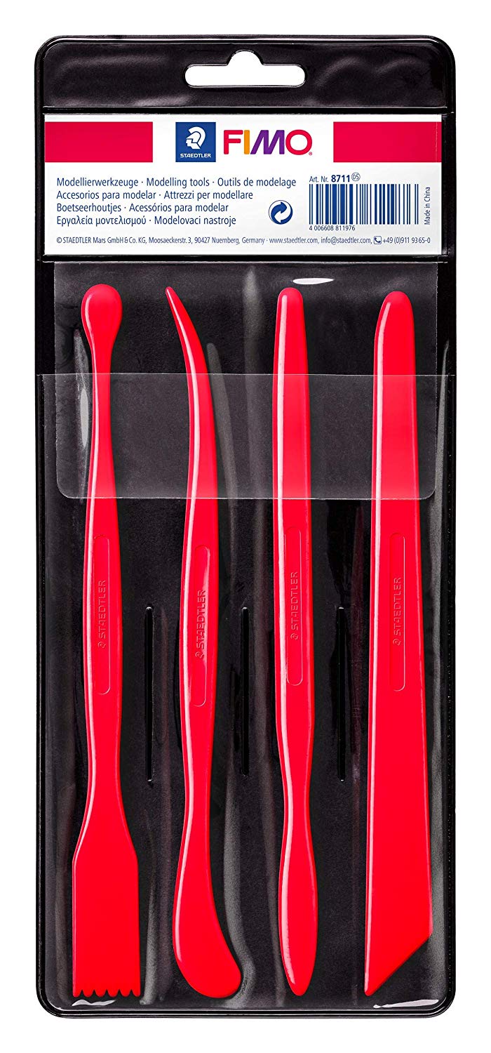 STAEDTLER 8711 FIMO Modelling Tools for Polymer Modelling Clay (4 x Assorted Tools)