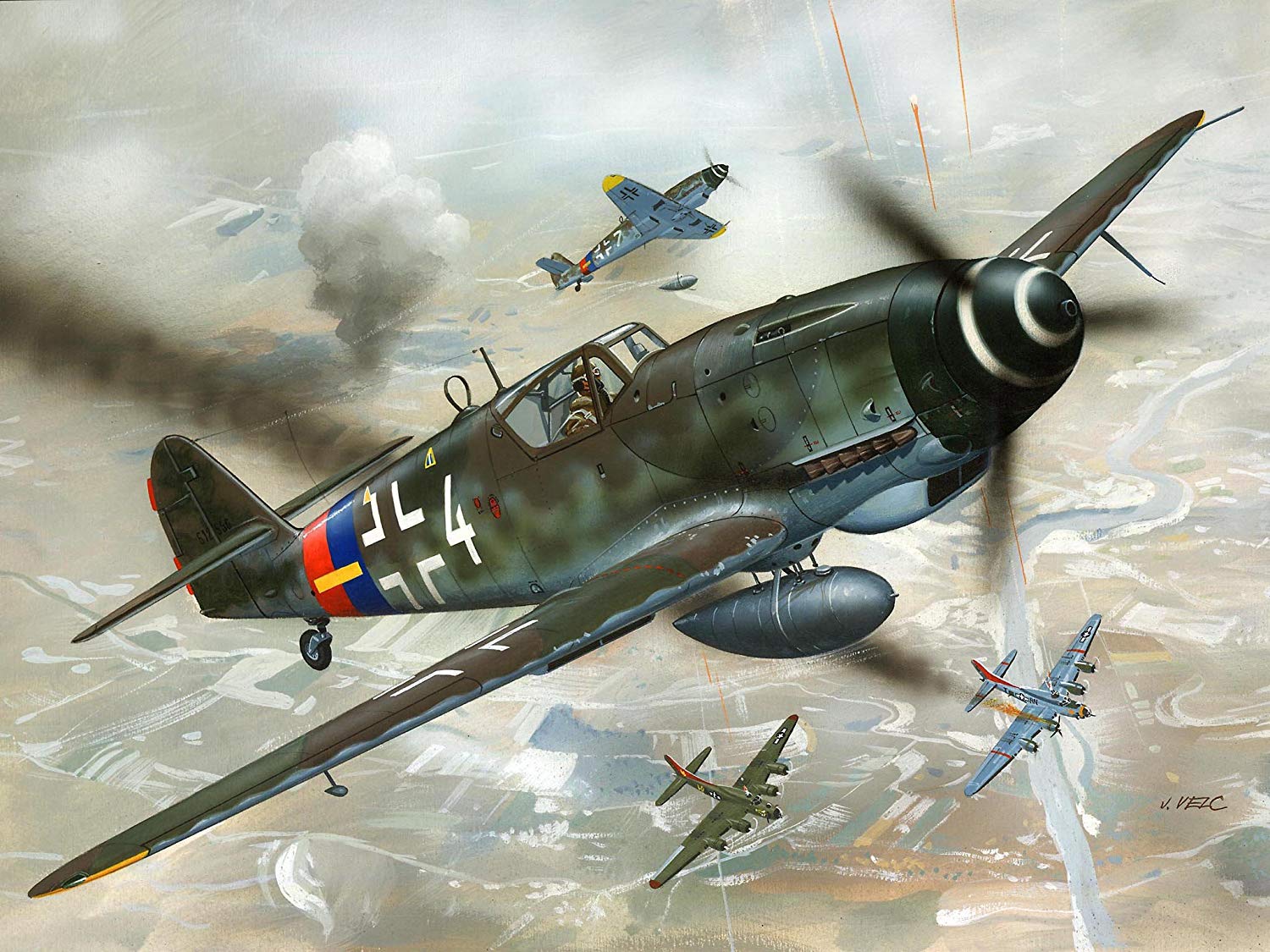 Revell 004160 Messerschmitt Bf 109 G-10 1:72 Scale Unbuilt/Unpainted Plastic Model Kit, gray, 1/72 - Image 4