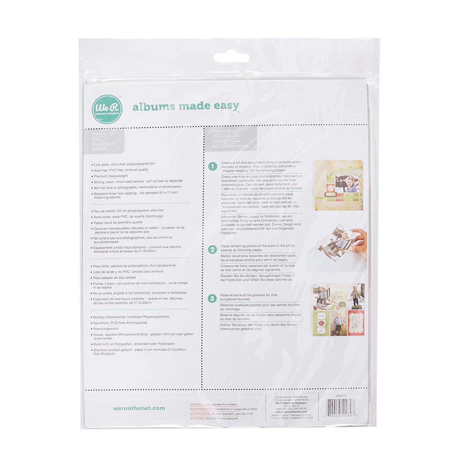 We R Memory Keepers 8.5 X 11 inch 3-Ring Album Page Protector, 10 PK, Ultra Crystal Clear, 8.5x11 Inches
