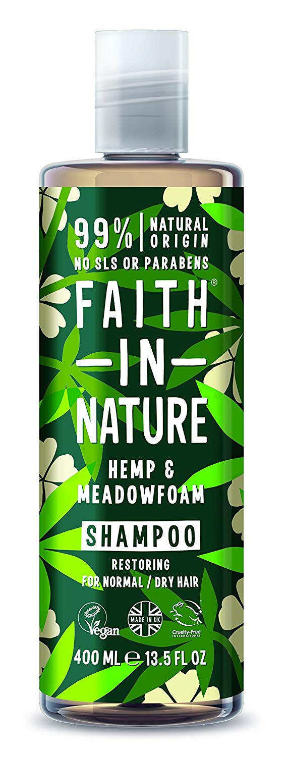 Faith In Nature Natural Hemp and Medowfoam Conditioner, Restoring, Vegan and Cruelty Free, No SLS or Parabens, For Normal to Dry Hair, 400 ml