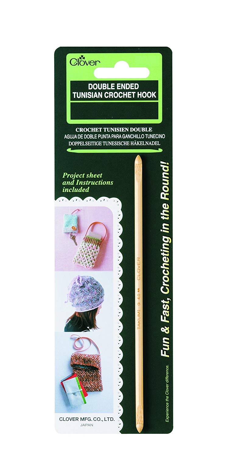 Clover Double-Ended Tunisian Crochet Hook (J/6.0 mm), 6, 1308/J, 6.0mm