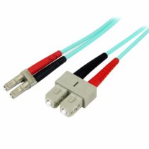 StarTech 2m Fiber Optic Cable - 10 Gb Aqua - Multimode Duplex 50/125 - LSZH - LC/SC - OM3 - LC to SC Fiber Patch Cable (A50FBLCSC2)