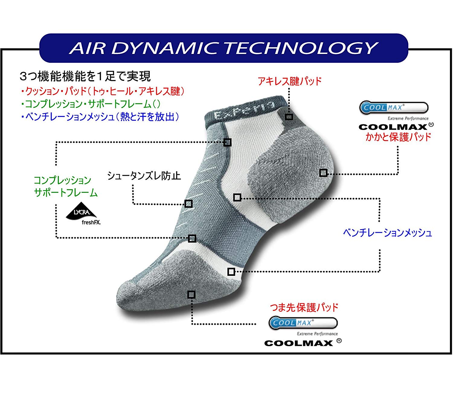 Thorlos Experia No Show Multi-Activity Socks - Grey, Large - Image 2