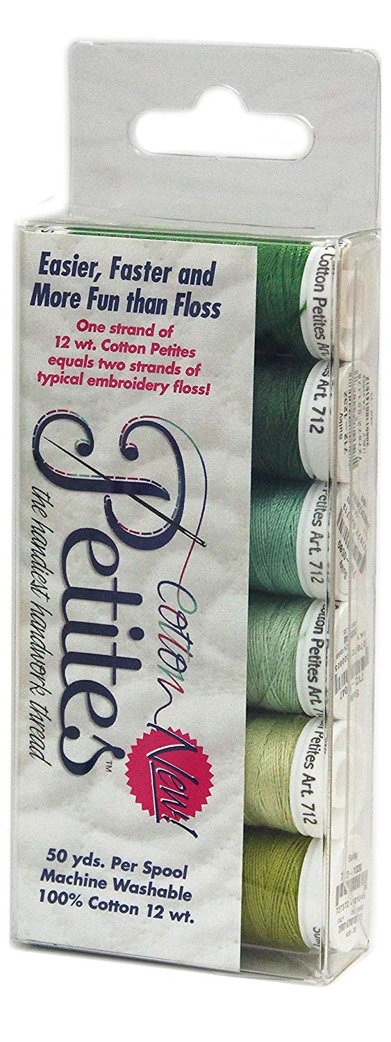 Sulky Cotton Sampler 12wt Petites-Greens Assortment, 96904, 50 yardas