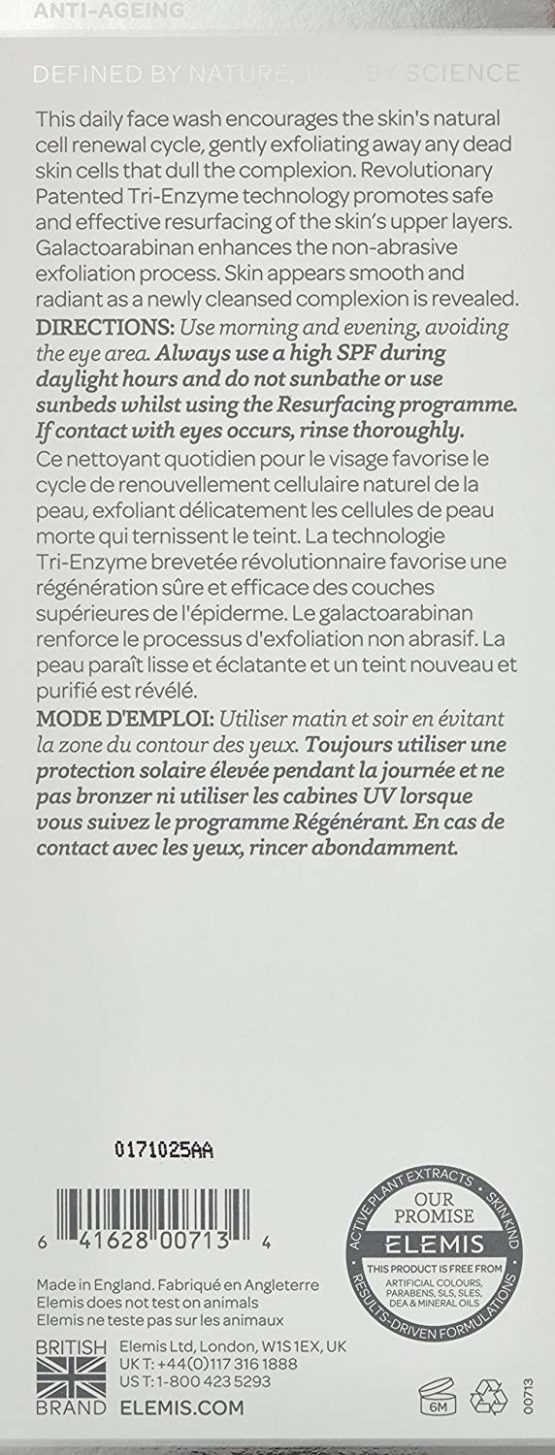 Elemis Dynamic Resurfacing Facial Wash, Face Cleanser to Purify, Renew and Revitalise, Enzyme Gel Facial Cleanser with Tri-Enzyme Technology, Foaming Facial Wash to Exfoliate and Cleanse, 200 ml - Image 3