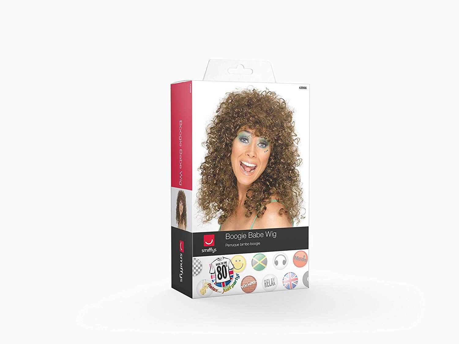 Smiffys Boogie Babe Brown Curly Wig - Image 2