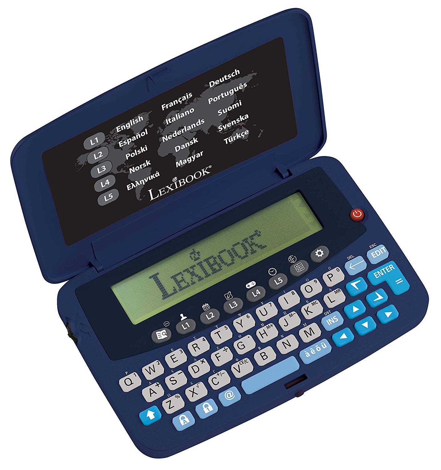 LEXIBOOK, 15-Language Translator, Integrated euro converter, Battery, Purple/Black, NTL1570, Blue, standard size