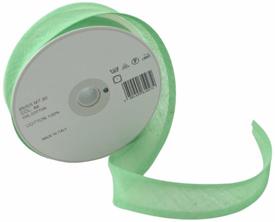 Inastri 25/5/5 mm Cotton Bias Binding, Apple Green