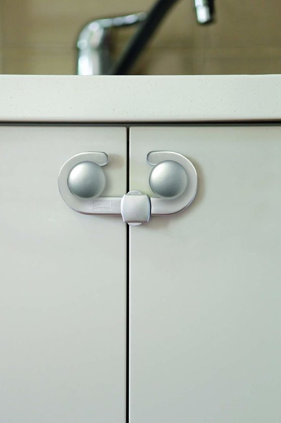 Dreambaby Secure -A- Cabinet Handles & Knobs Security Locks - Child Proof Sliding Safety Locks -Silver - Model F1003 - Image 2